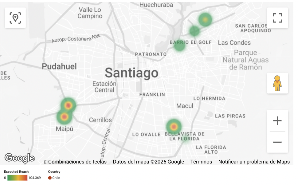 Mapa de calor de entrega — Santiago