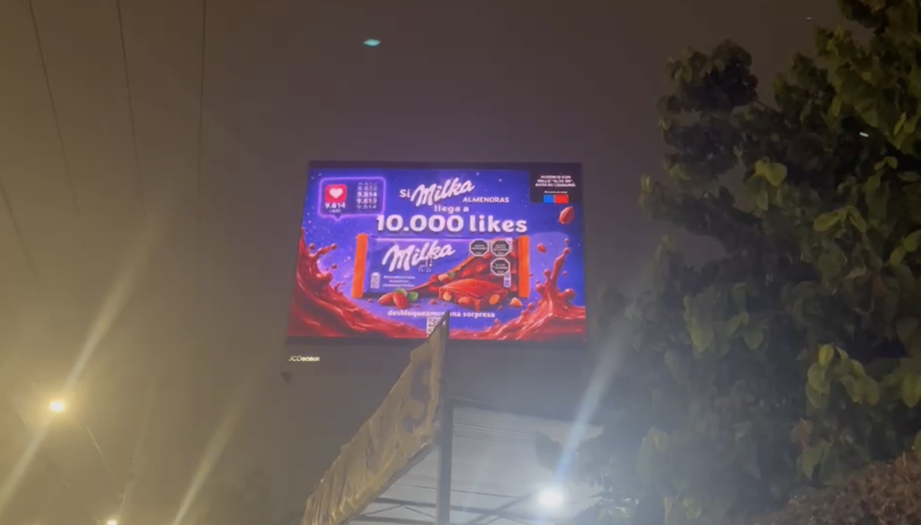Valla Milka — testigo de campaña (noche)